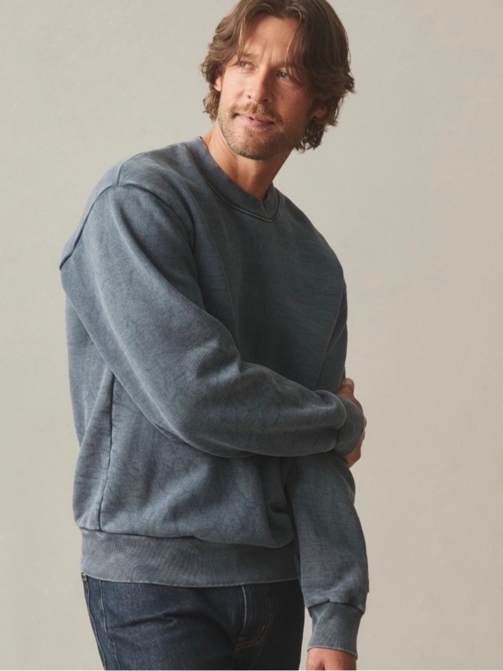 American Giant Vintage Mineral Wash Crewneck Sweatshirt blue gray XS heritage
